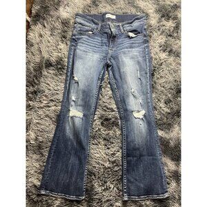 BKE Payton Women’s Jeans 32x29.5 Blue Bootcut  Mid Rise Distressed